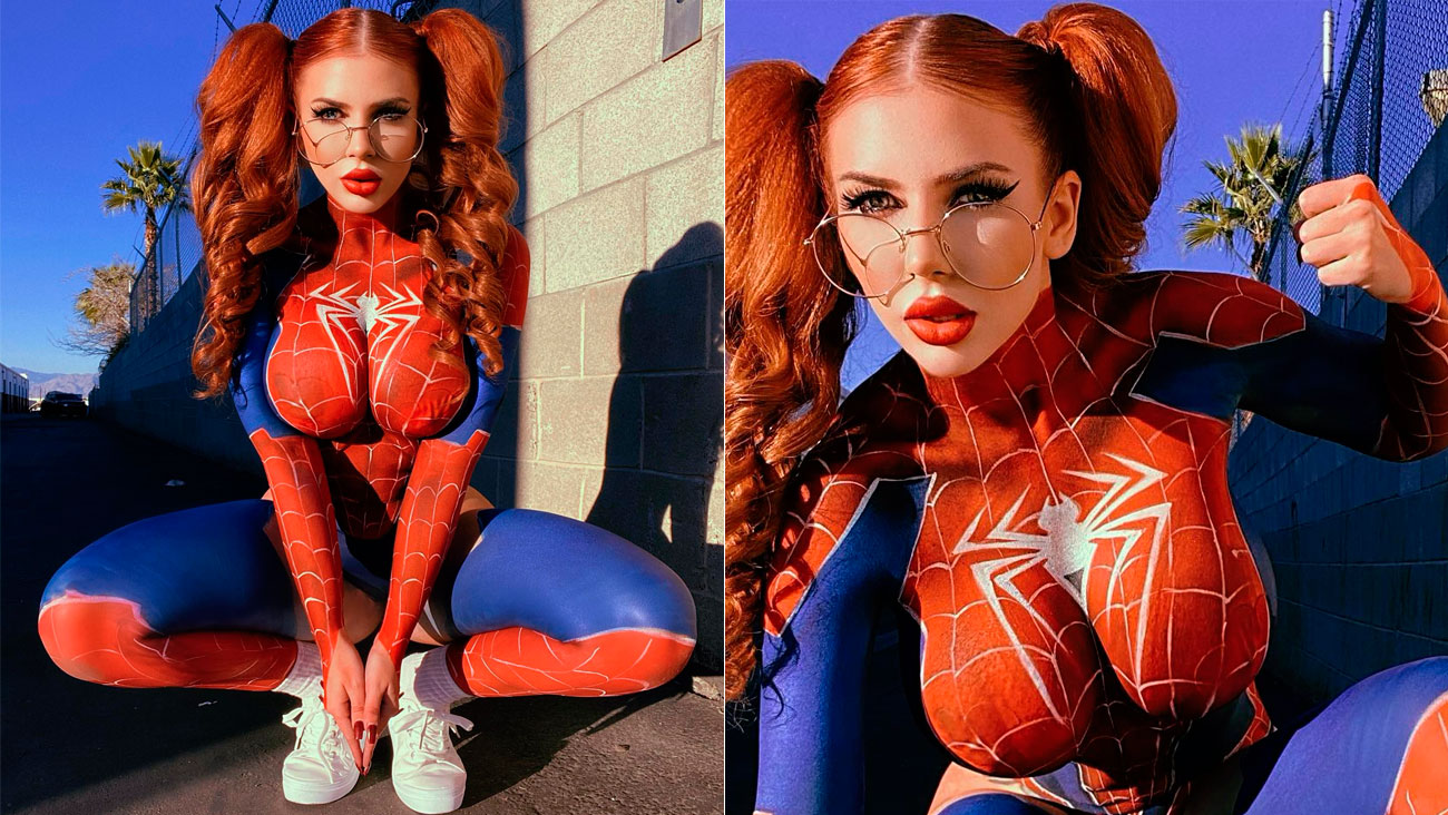 Cenapop · Modelo do OnlyFans posa com pintura corporal de Mulher-Aranha e a  web reage: “Joga a teia”