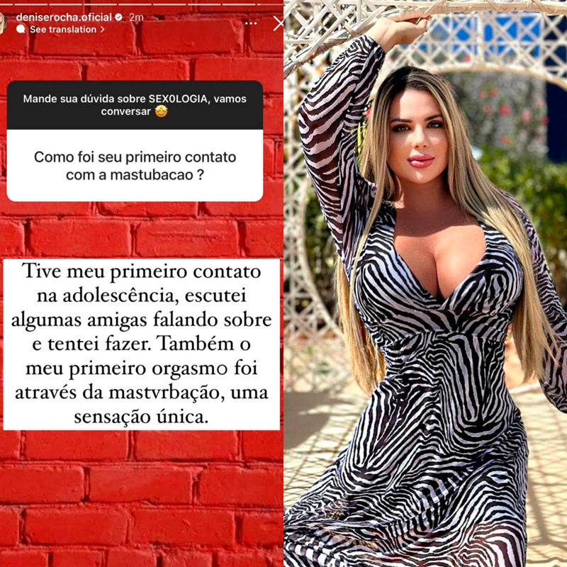 Denise Rocha fez revelação íntima sobre masturbação - Foto: Reprodução/ Instagram@deniserocha.oficial