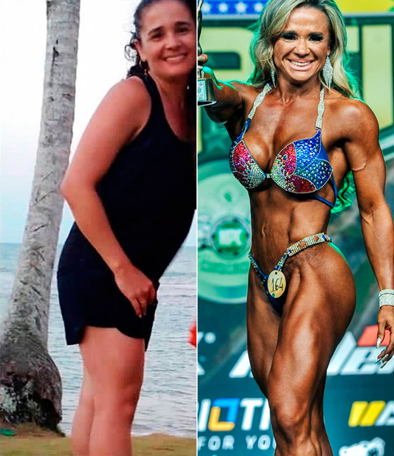 Eliane Jardim antes e depois - Foto: Arquivo pessoal