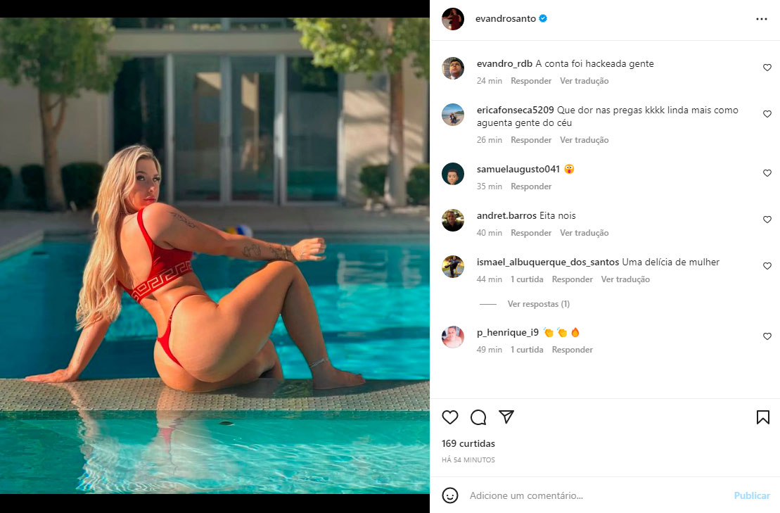 Perfil de Evandro Santo exibe foto de dançarina de Las Vegas - Foto: Reprodução/ Instagram