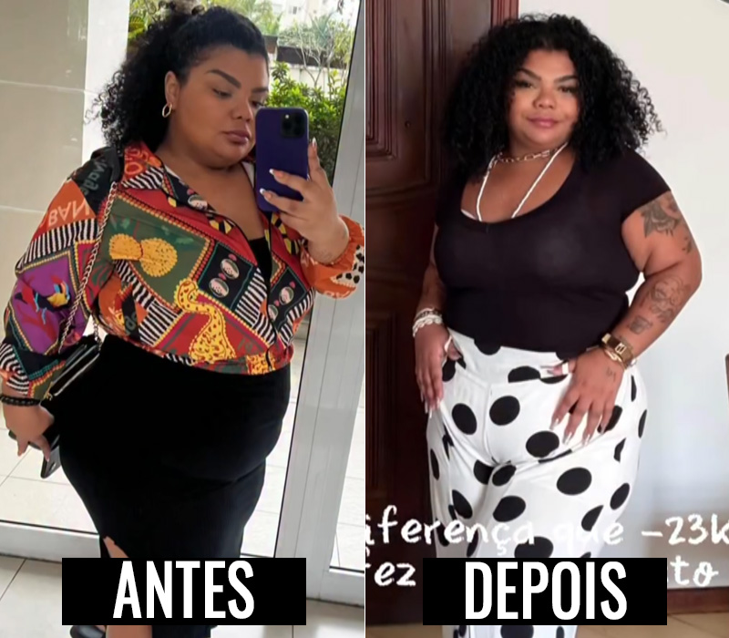 Flora Cruz mostrou antes e depois de perder 23 kg - Foto: Reprodução/ Instagram@floracruzoficial
