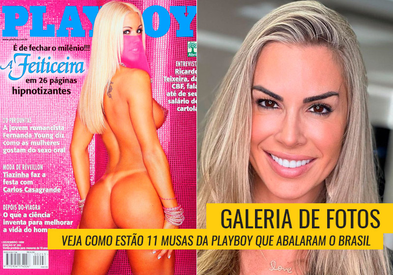 Joana Prado na capa da Playboy e em foto mais atual