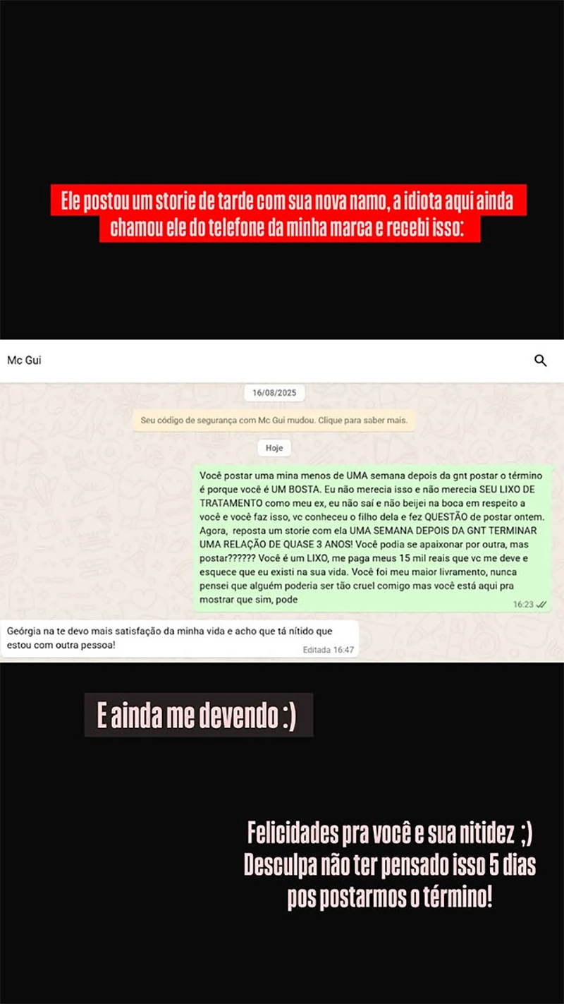 Georgia Azevedo desabafou na web após MC Gui assumir novo relacionamento - Foto: Reprodução/ Instagram@georgiaaazevedo