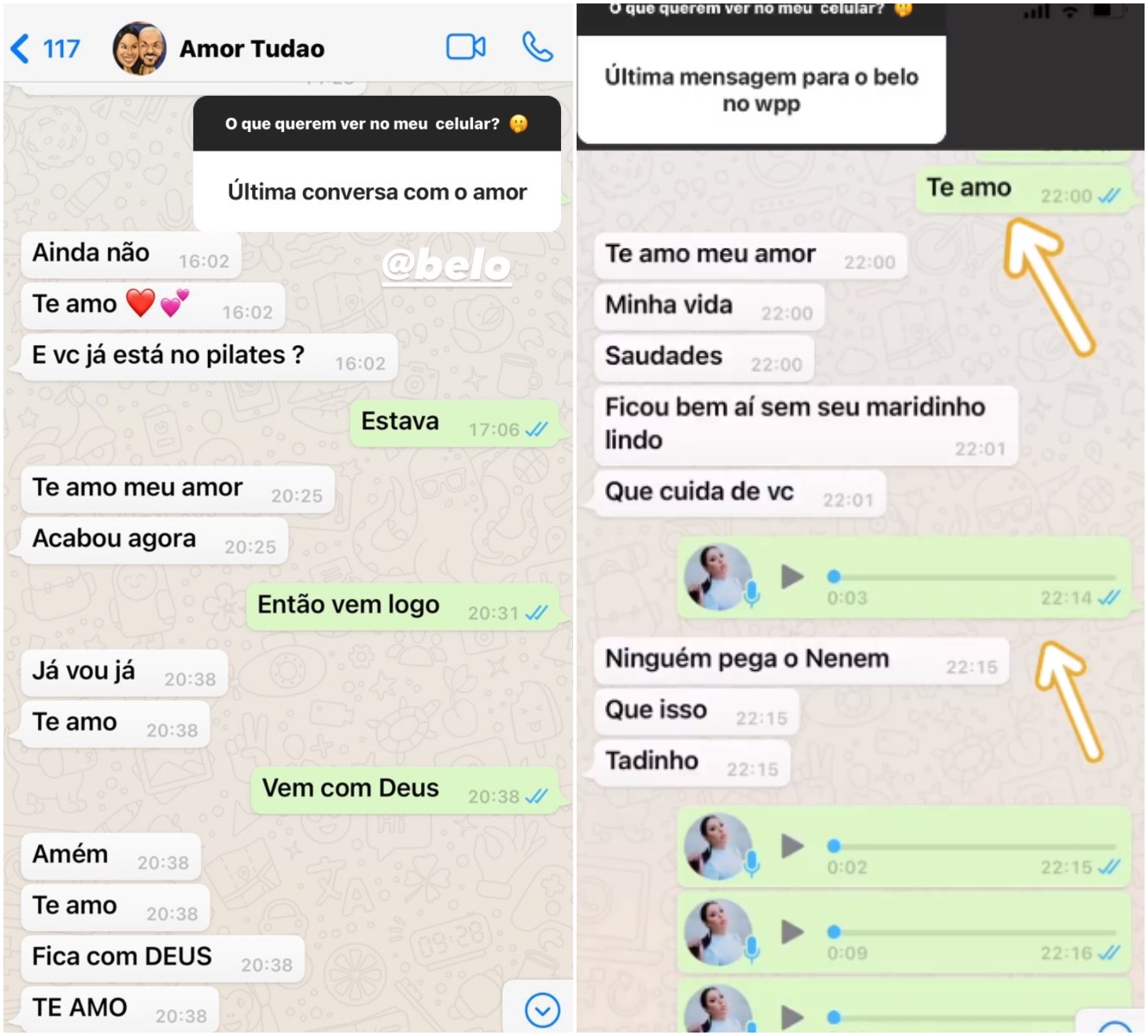 Gracyanne Barbosa mostra troca de mensagens com Belo - Foto: Reprodução/Instagram