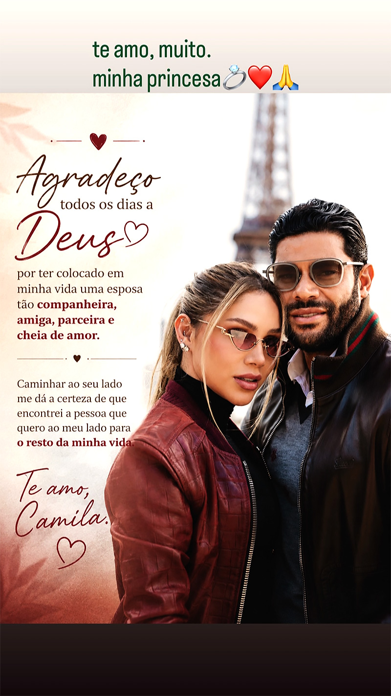 Hulk postou declaração de amor para a esposa, Camila Ângelo - Foto: Reprodução/ Instagram@hulkparaiba
