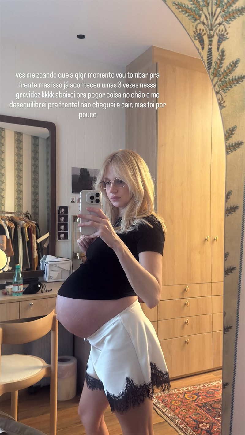 Isa Scherer contou que está mais difícil manter o equilíbrio na reta final da gestação - Foto: Reprodução/ Instagram@isascherer