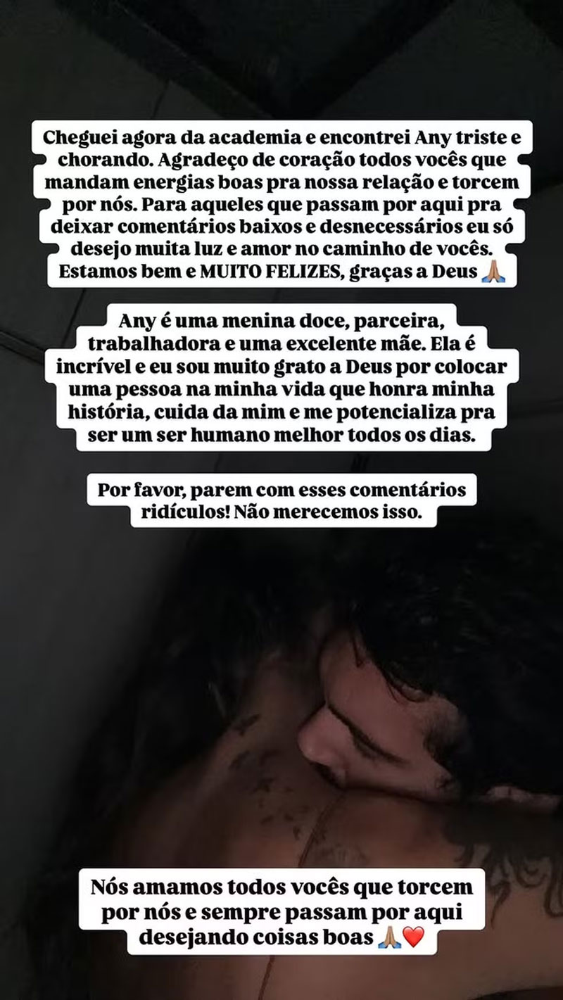 João Hadad defendeu a namorada e pediu fim das críticas nas redes sociais - Foto: Reprodução/ Instagram@joaohadad