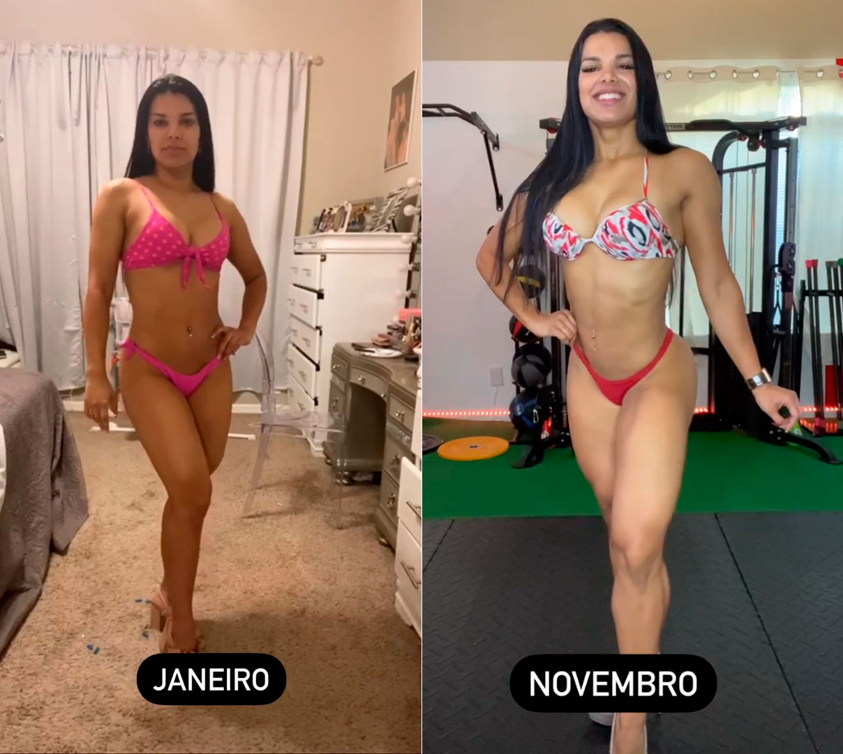 Juliane Almeida mudou corpo para competir no fisiculturismo em um ano - Foto: Reprodução/ Instagram@julianealmeida