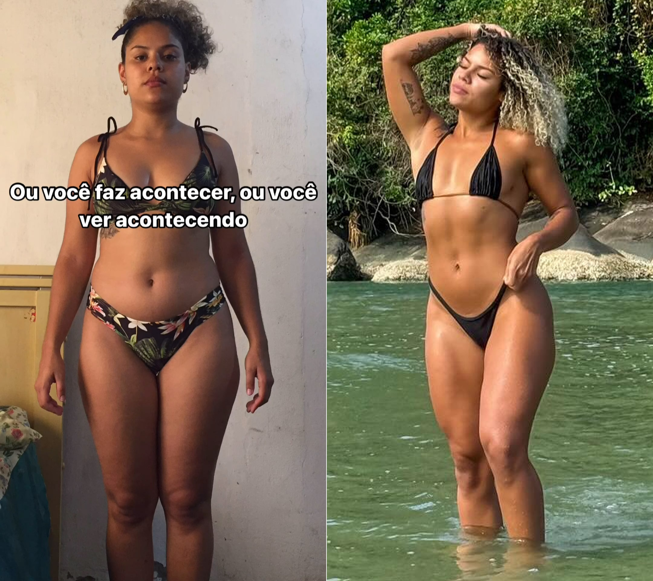 Kevelin Gomes mostrou a evolução do corpo em antes e depois - Foto: Reprodução/ Instagram@kevelingomes_