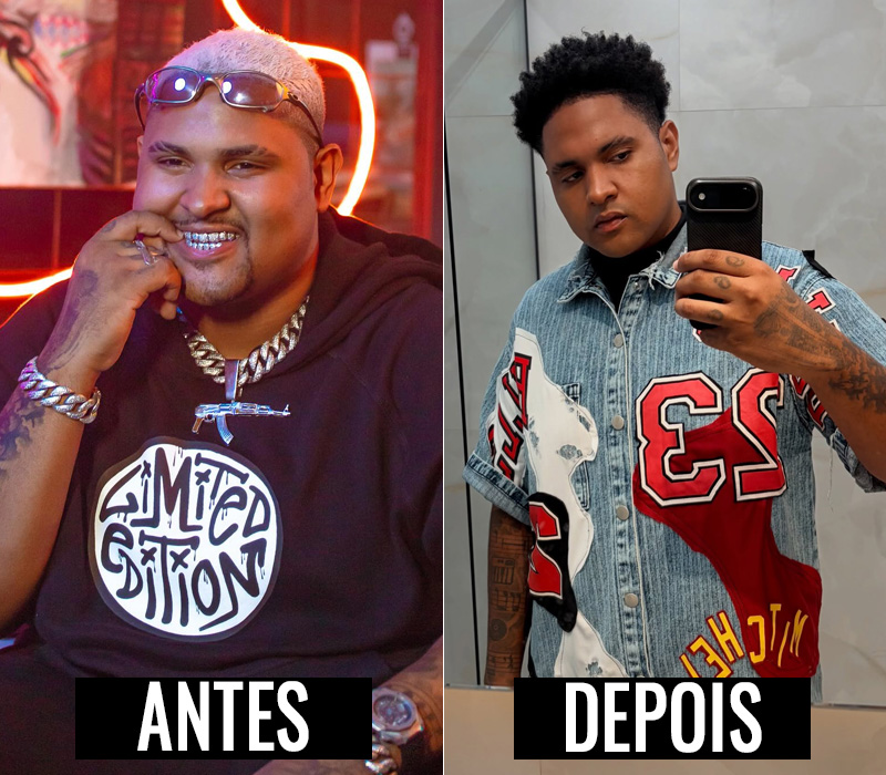 Kevin O Chris antes e depois de seu emagrecimento - Foto: Reprodução/ Instagram@kevinochris