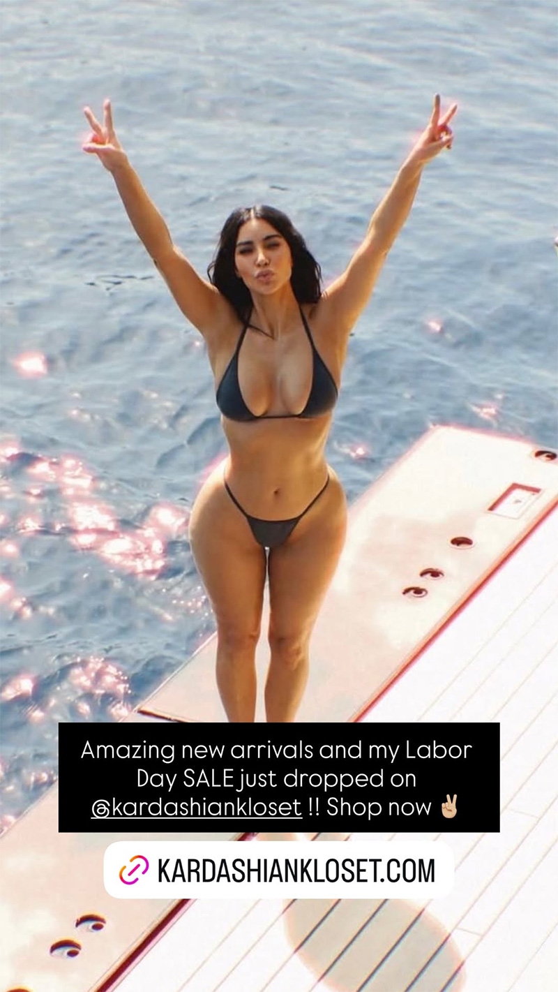 Kim Kardashian posou de biquíni para anunciar novidades em “brechó” da família - Foto: Reprodução/ Instagram@kimkardashian