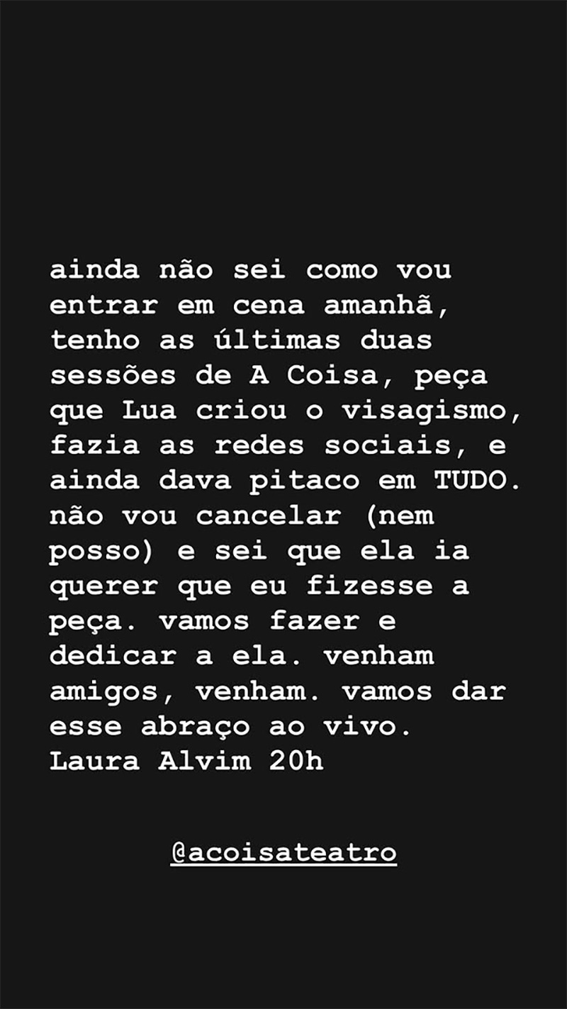 Leandro Soares desabafou em primeira postagem após a morte da esposa, a atriz Lua Blanco - Foto: Reprodução/ Instagram@leandrosoaresx