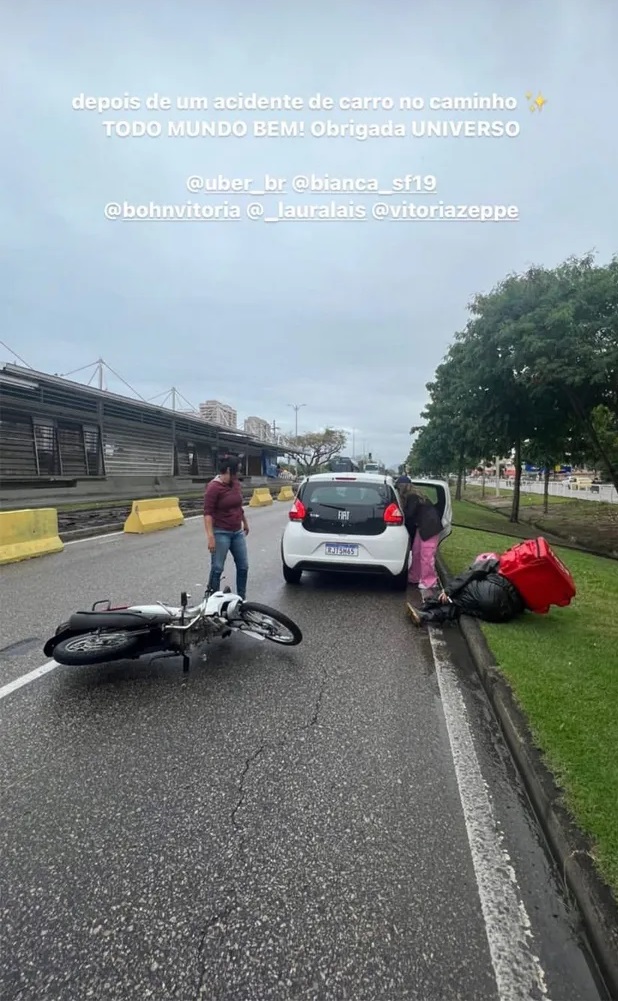 Lorena Comparato mostra acidente no qual se envolveu - Foto: Reprodução / Instagram