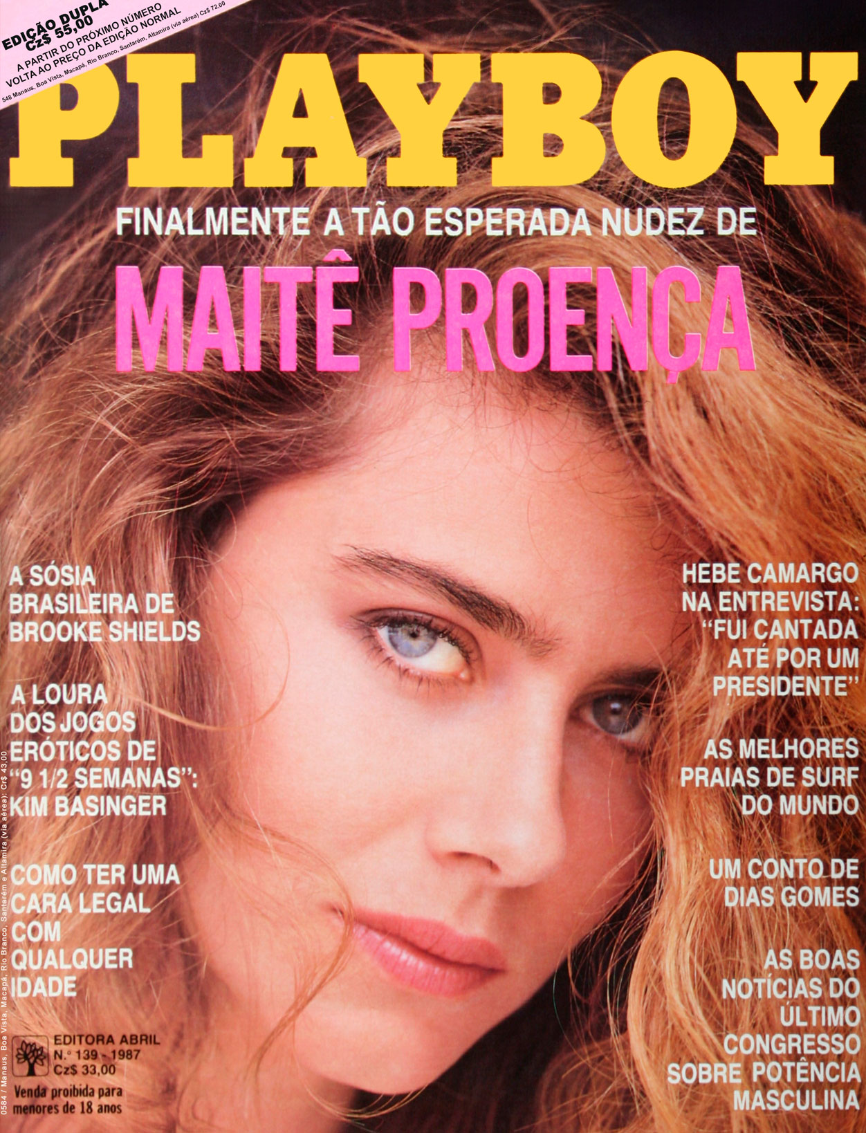 Maitê Proença na capa da Playboy em fevereiro de 1987 - Foto: Divulgação