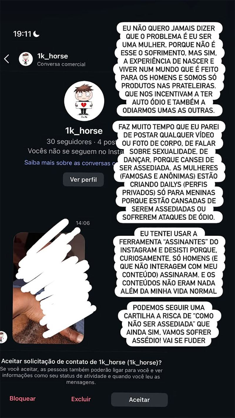 Ex-BBB Maria contou que é assediada com frequência nas redes sociais - Foto: Reprodução/ Instagram@eumaria