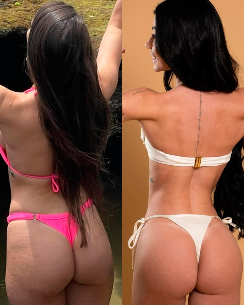 Maria Lina mostrou antes e depois e rebateu críticas ao corpo - Foto: Reprodução/ Instagram@marialdgg