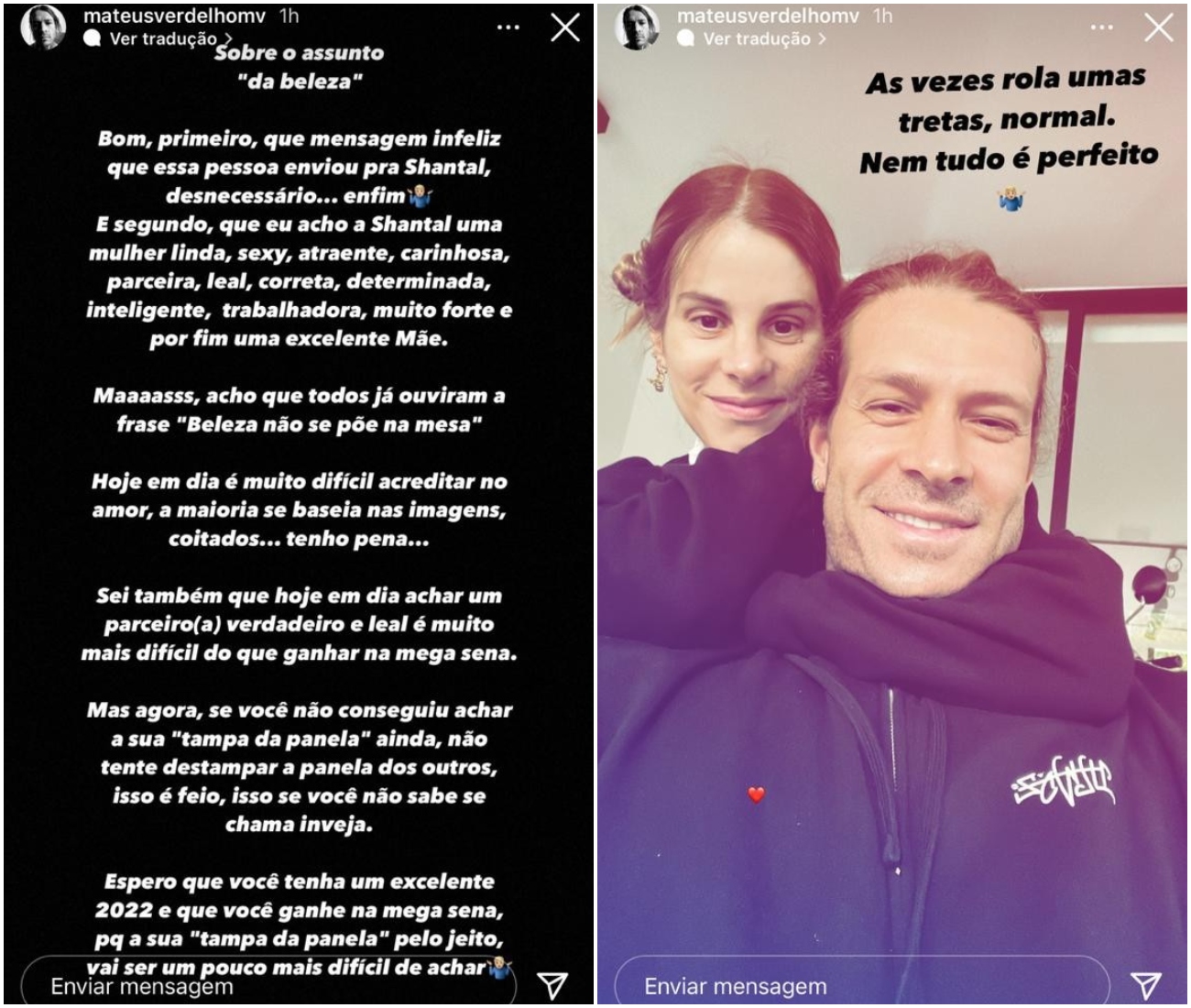 Comentários de Mateus Verdelho no Stories - Foto: Reprodução/Instagram