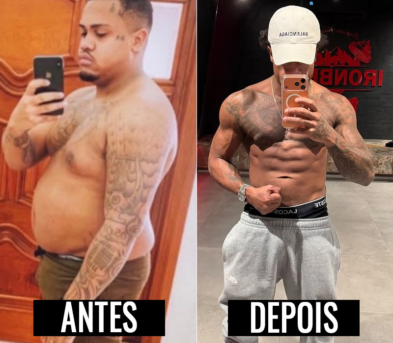 MC Davi surpreendeu ao mostrar antes e depois de emagrecimento - Foto: Reprodução/ Instagram@jhonnybenny