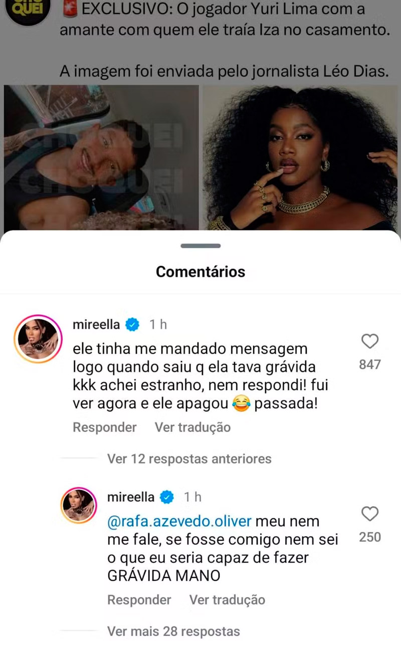 MC Mirella contou que foi procurada por Yuri Lima - Foto: Reprodução/ Instagram