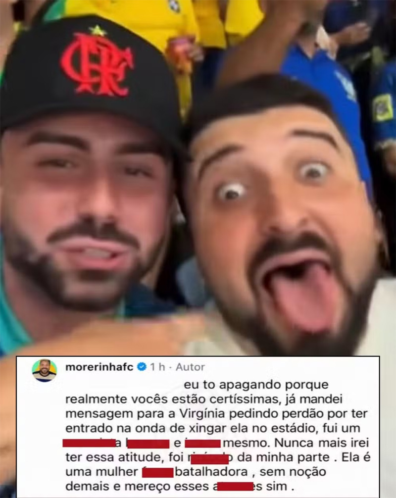Influenciador pediu perdão por vaiar Virginia Fonseca no Maracanã