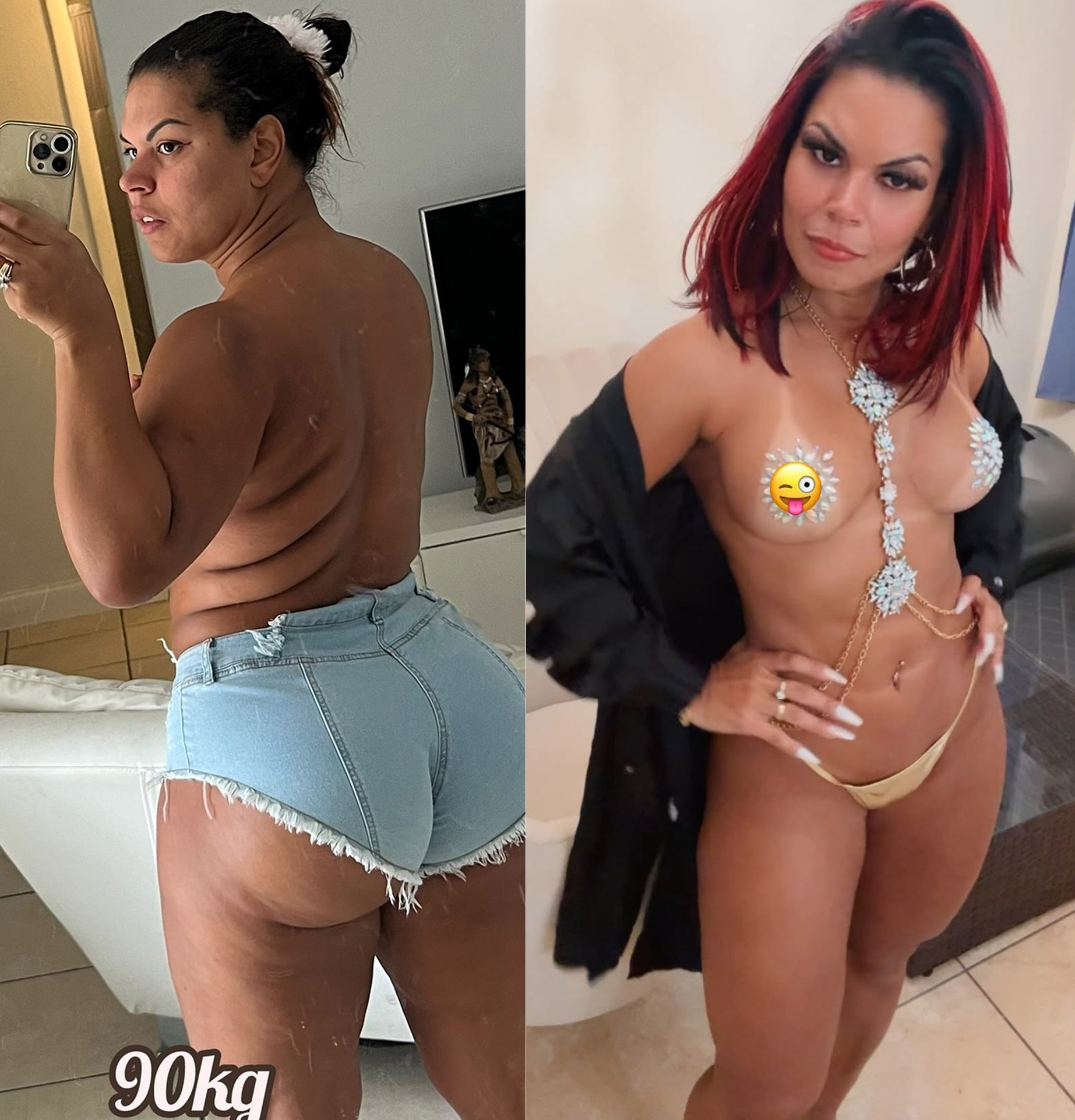 Mulher Jaca mostrou corpo antes e depois de eliminar 21kg - Foto: Reprodução/ Instagram@dayanejacky