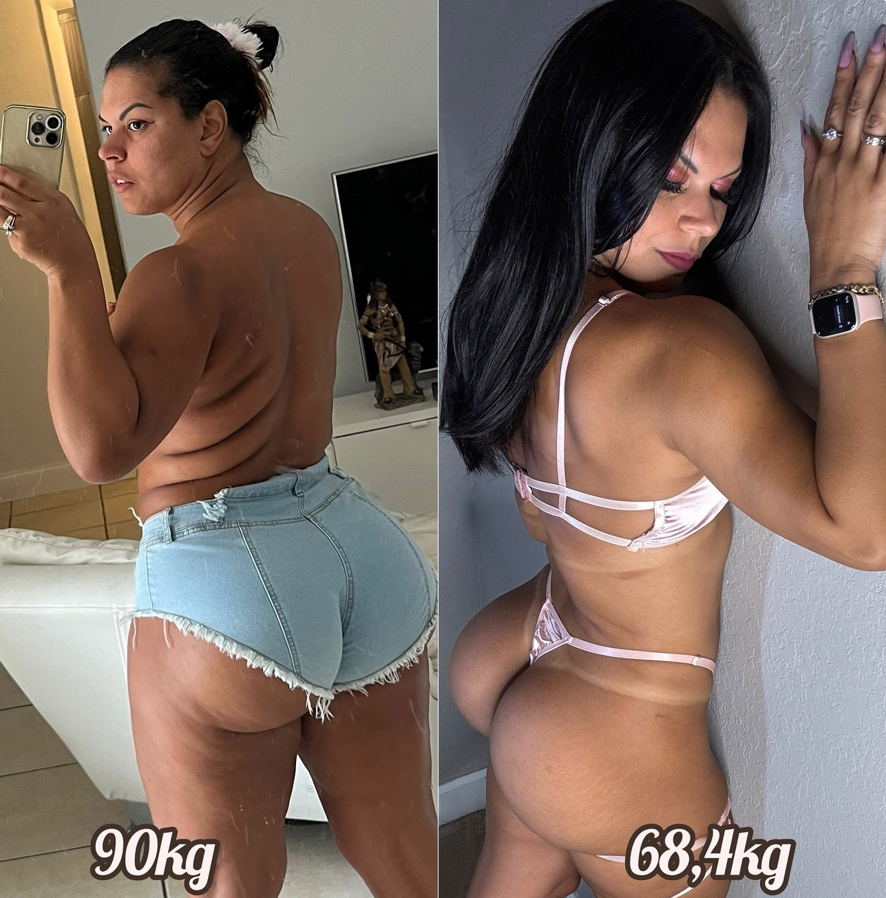 Mulher Jaca mostrou corpo antes e depois de eliminar 21kg - Foto: Reprodução/ Instagram@dayanejacky