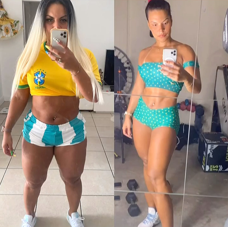 Mulher Jaca mostrou corpo antes e depois de eliminar 21kg - Foto: Reprodução/ Instagram@dayanejacky