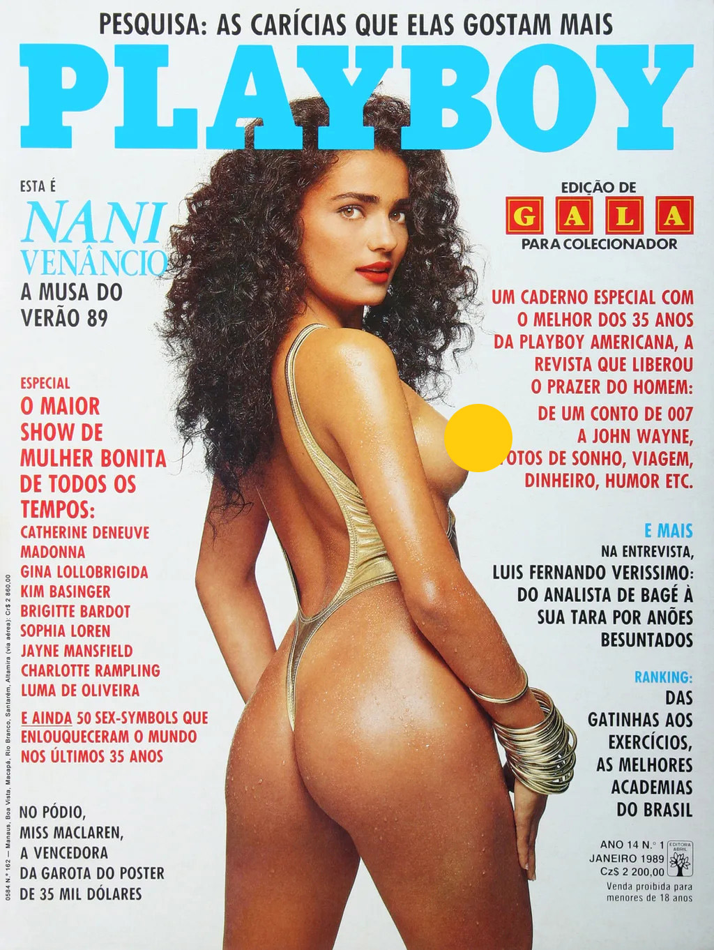 Nani Venâncio posou para a Playboy em 1989 - Foto: Divulgação