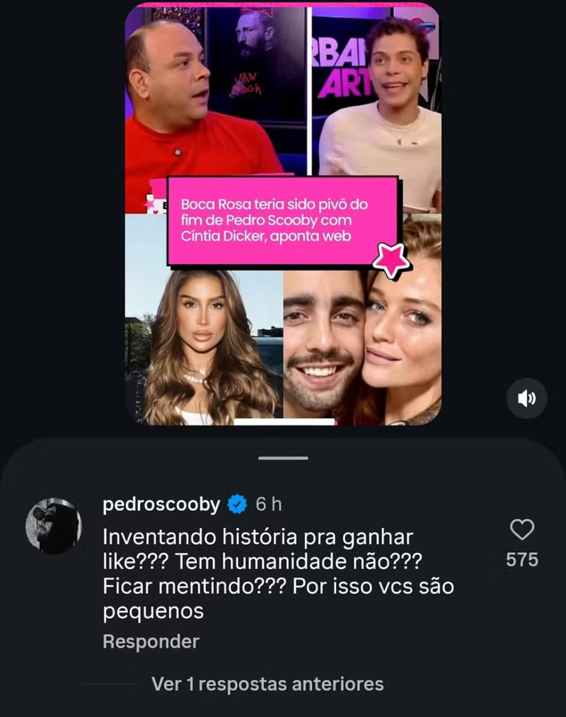 Pedro Scooby negou envolvimento de Boca Rosa no término de seu casamento - Foto: Reprodução/ Instagram