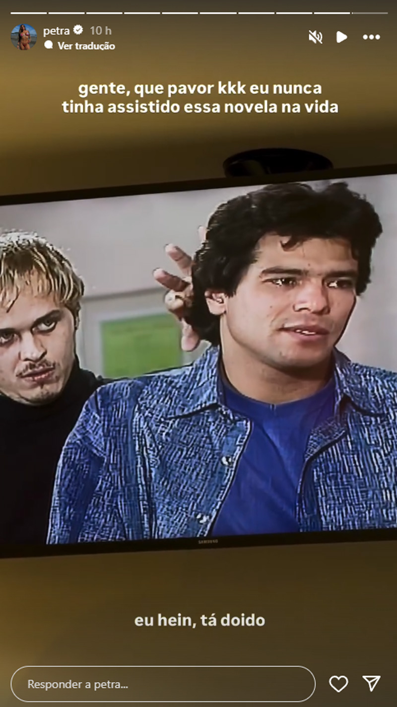 Petra Mattar contou que está assistindo A Viagem pela primeira vez - Foto: Reprodução/ Instagram@petra