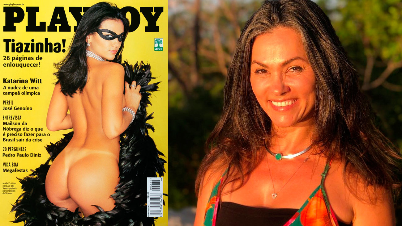 Suzana Alves na capa da Playboy, em 1999, e em foto atual – Foto: Divulgação e Reprodução/ Instagram@suzanaalvesoficial