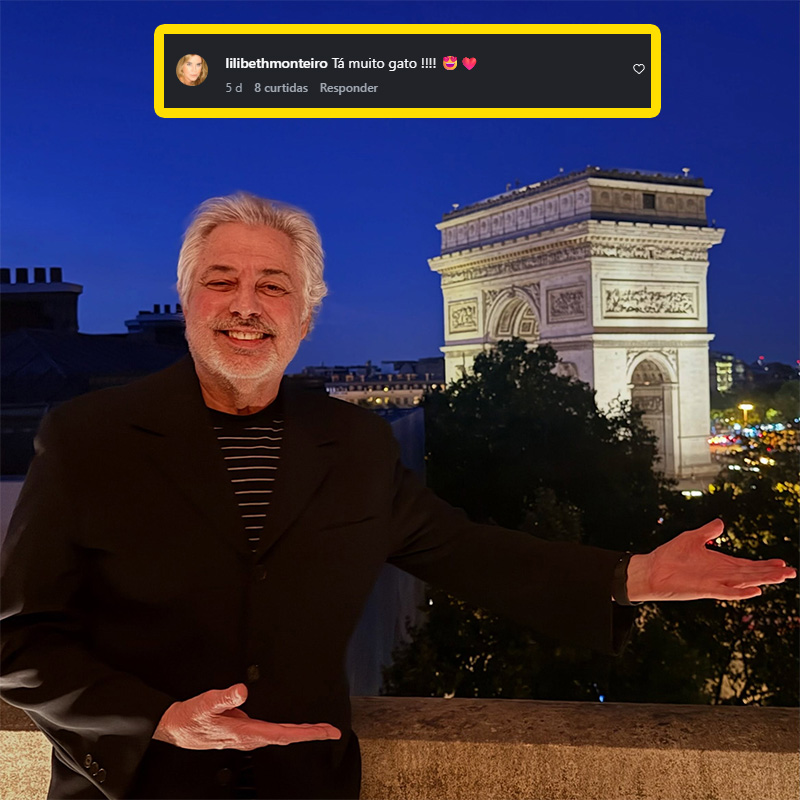 Roberto de Carvalho posou com Lilibeth Monteiro na França - Foto: Reprodução/ Instagram@roberto_de_carvalho