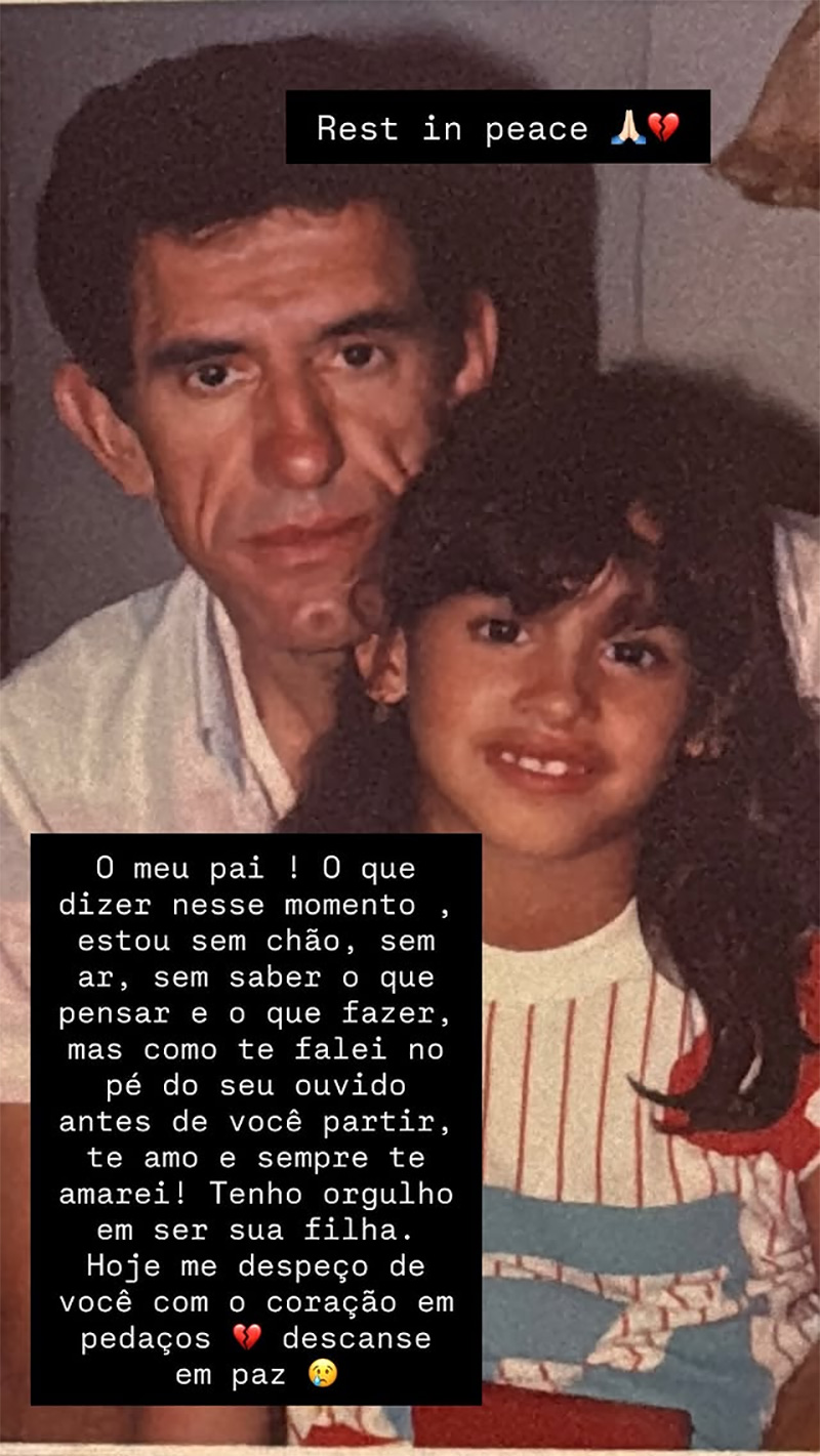 Ana Minatti se despediu do pai, Rui Rezende, nas redes sociais - Foto: Reprodução/ Instagram@ana.m.minatti