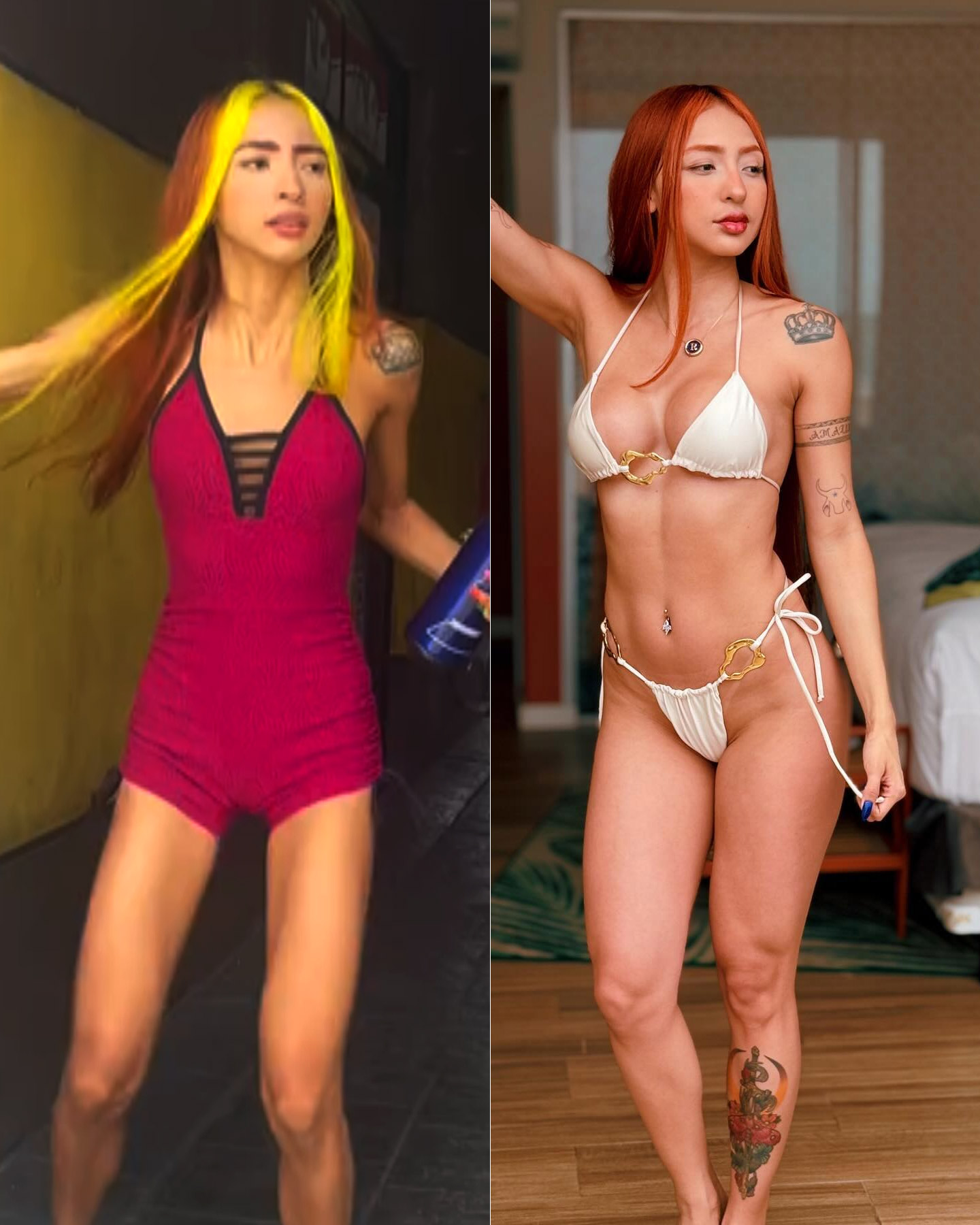 Ruivinha de Marte antes e depois de ganhar 14kg - Foto: Reprodução/ Instagram@ruivinhademarte