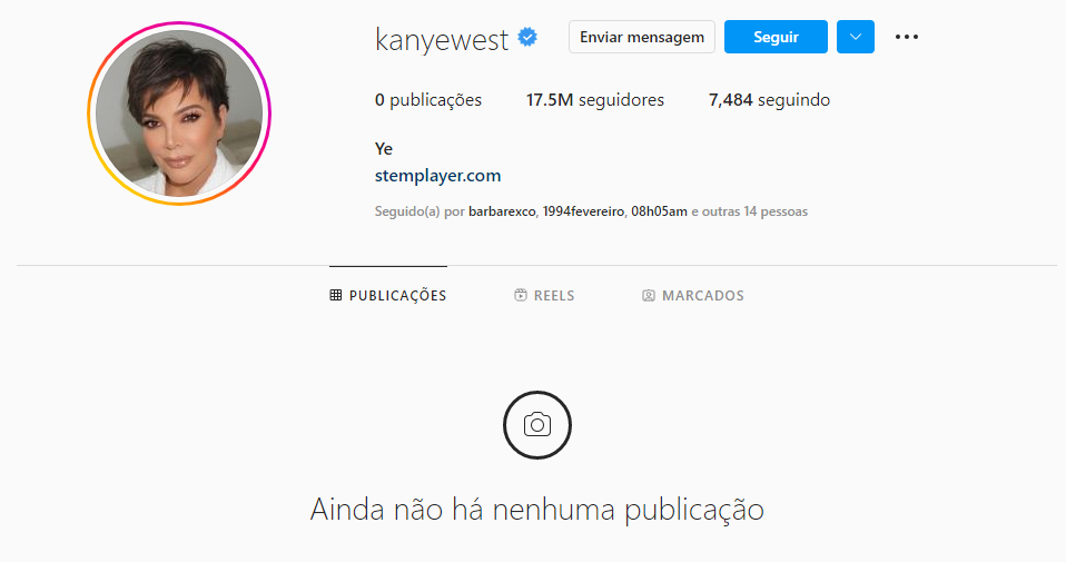 Kanye West usa foto de Kris Jenner no perfil - Foto: Instagram