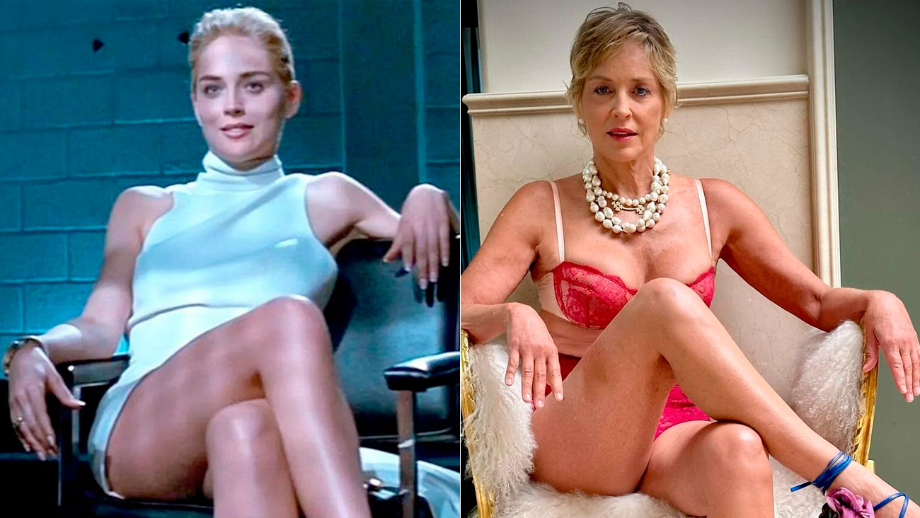 Sharon Stone posou de lingerie