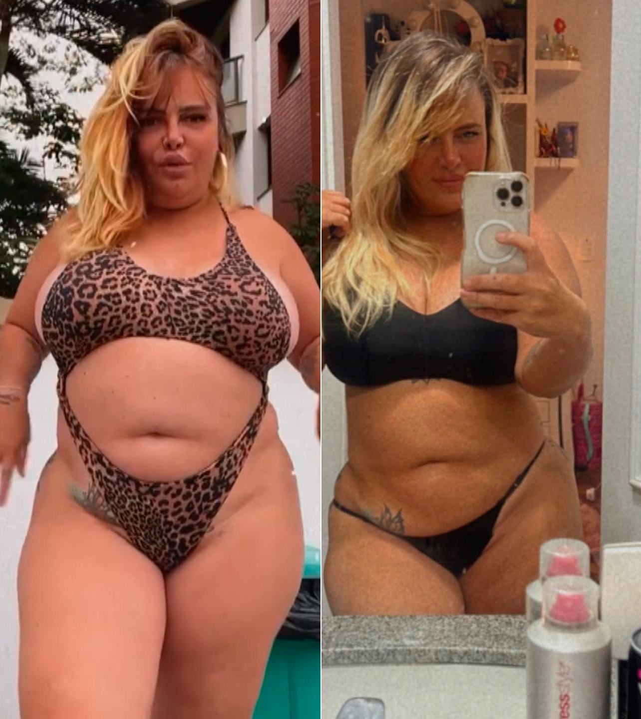 Valentina Francavilla mostrou antes e depois de eliminar 25 quilos - Foto: Reprodução/ Instagram@valentinafrancavilla