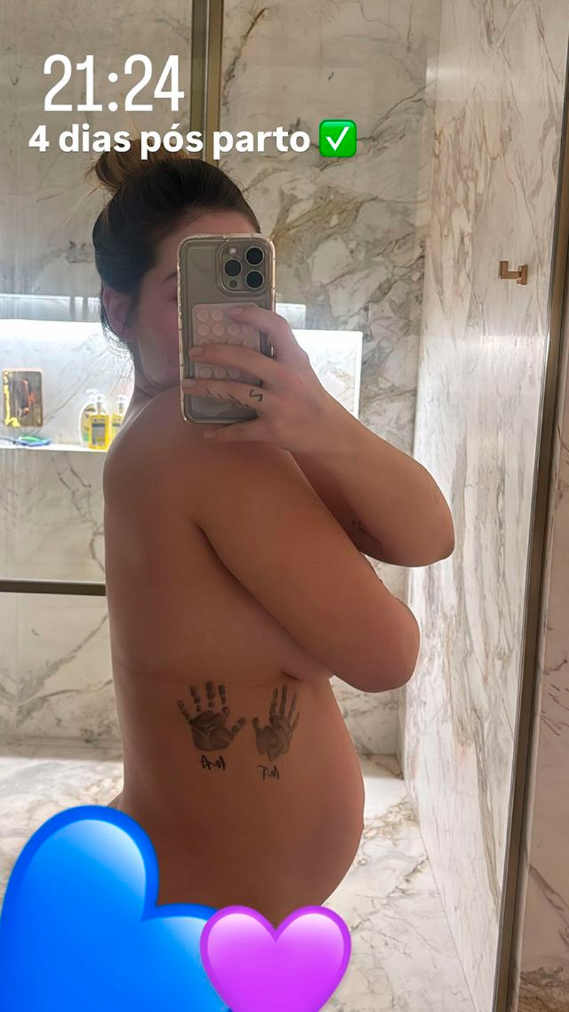 Virginia mostrou como está sua barriga quatro dias após o parto - Foto: Reprodução/ Instagram@virginia