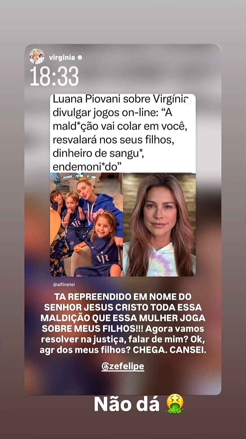 Zé Felipe apoiou Virginia após comentário de Luana Piovani - Foto: Reprodução/ Instagram@zefelipe