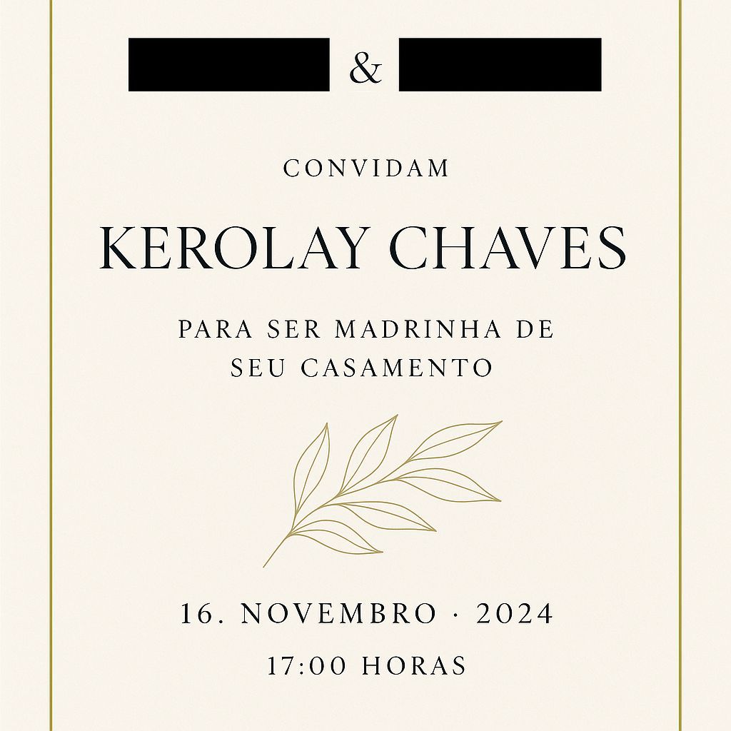 Kerolay Chaves foi convidada para ser madrinha de casamento de assinante - Foto: Kerolay Chaves/ CO Assessoria