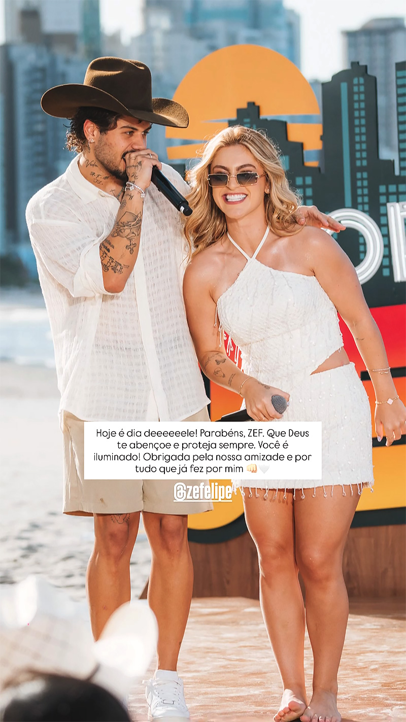 Duda Bertelli deixou recado carinhoso para Zé Felipe no aniversário do cantor - Foto: Reprodução/ Instagram@dudabertelli